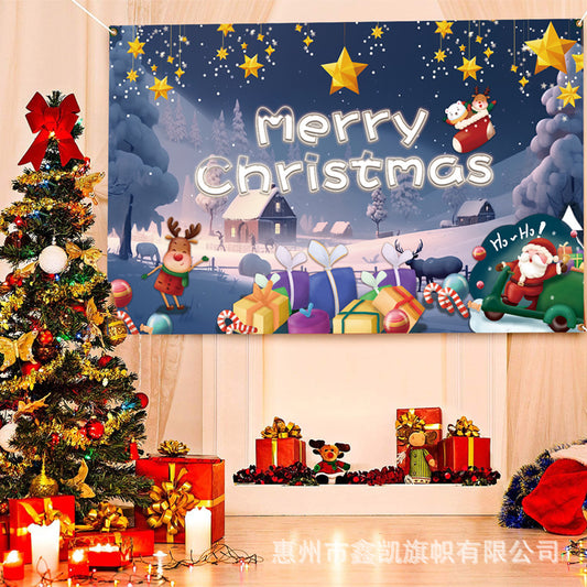 Polyester indoor Christmas backdrop